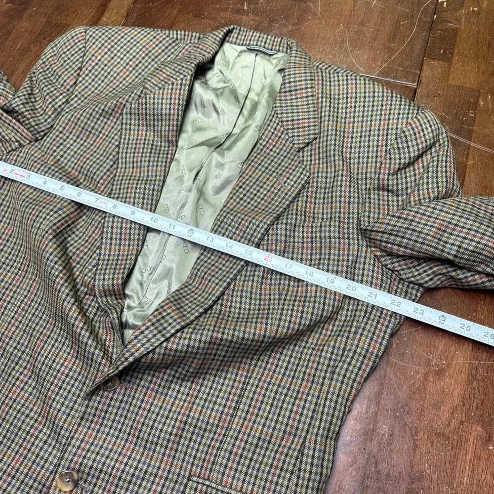 Christian Dior Blazer Mens 42L Multicolor Check Plaid Le Connaisseur Sport Coat